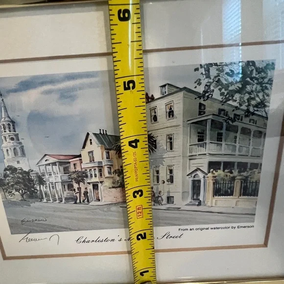 Lithograph signed by Artist Emerson “Charleston’s Meeting Street”  6 X 8 framed - Picture 12 of 14